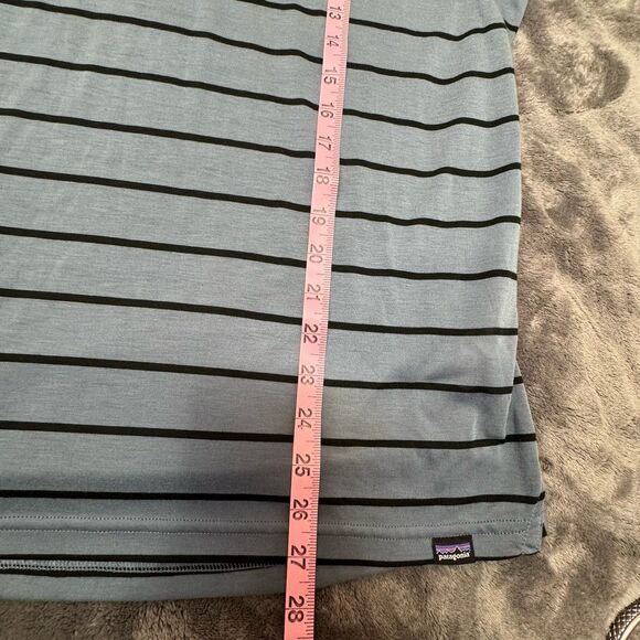 Patagonia Capilene Cool Trail Shirt Mens M Striped Short Sleeve Athletic Top - Picture 9 of 9